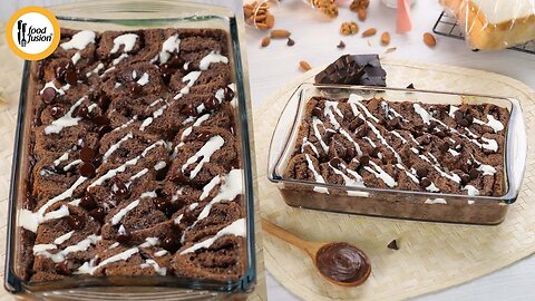 Chocolate Bread Pudding Dessert recipe by Food Fussion.