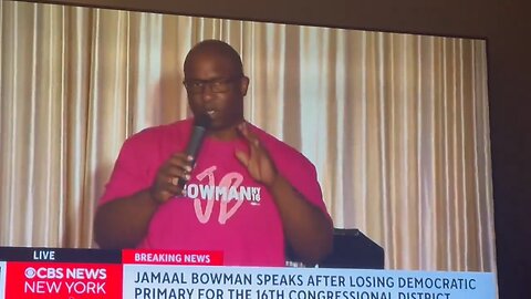 Jamaal Bowman unexpectedly shouts during his concession speech