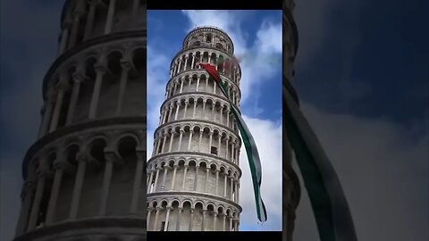 Pro Palestine Protestors Take Over the Iconic Leaning Tower of Pisa