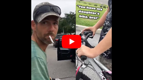 Father Confronts Thief Who Stole Daughter's Bike