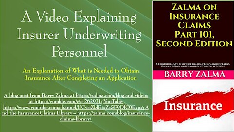 A Video Explaining Insurer Underwriting Personnel