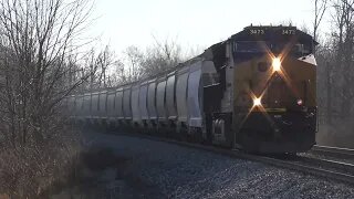 CSX M369 Manifest Mixed Freight Train from Creston, Ohio December 15, 2023