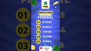 🍀 Resultado LOTERIA FEDERAL 5731 | Sentindo Sorte #shorts