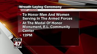 Wreath laying ceremony happening Friday in East Lansing in honor of Memorial Day