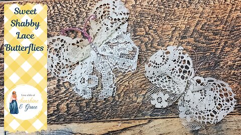 Sweet Shabby Lace Butterflies using 3 items, vintage shabby chic ephemera