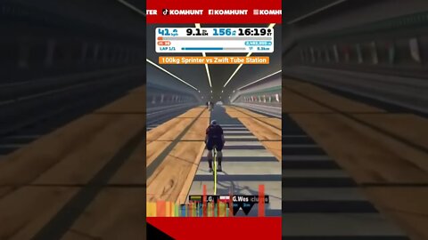 How To Attack the Zwift Tube Station Ramp as a 100kg Sprinter #zwifter #shorts #howto