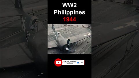 WW2, 1944: F6F Hellcat Crash Lands Onto Aircraft Carrier | 4K, 60fps, AI Enhanced, Colorized, Sound