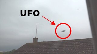 Slotted UFO flies over house in UK!