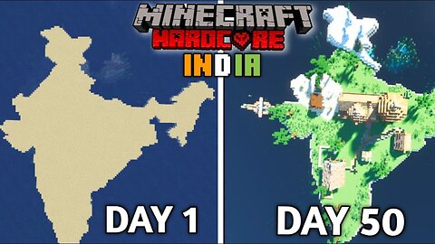 Surviving 50 days on INDIA Island in Hardcore Minecraft