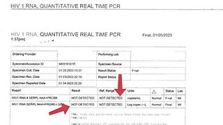 HIV PCR Test Result - HIV NOT DETECTED