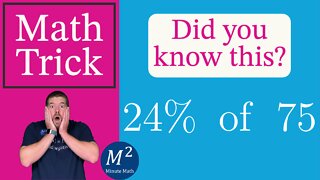 Percentage Trick You Were NEVER Taught in School | 24% of 75 | Minute Math Tricks - Part 74 #shorts