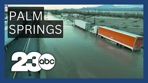 Interstate 10 in affected by flooding in Palm Springs