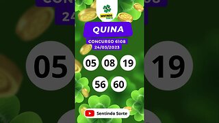 🍀 Resultado QUINA 6108 | 24/03/23 | Sentindo Sorte #shorts