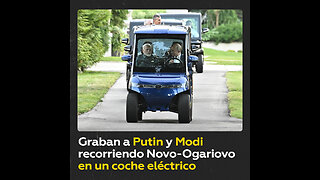 Putin y Modi pasean en un vehículo eléctrico por los jardines de Novo-Ogariovo