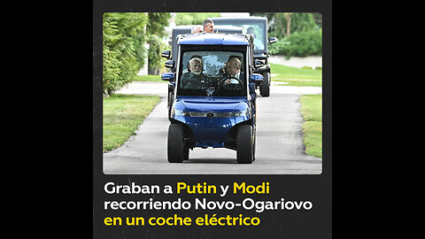 Putin y Modi pasean en un vehículo eléctrico por los jardines de Novo-Ogariovo