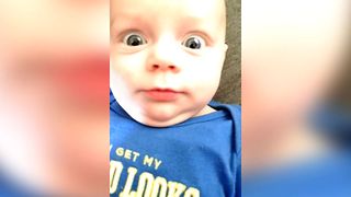 Baby's Cute Reaction To Farting Sound