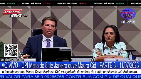 AO VIVO - CPI Mista do 8 de Janeiro ouve Mauro Cid - PARTE 3 - 11/07/2023