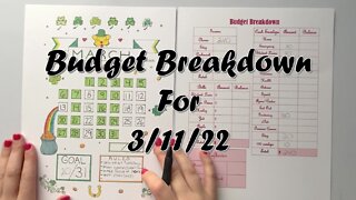 Budget Breakdown for 3/11/22