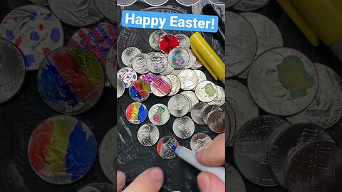 No Eggs? Color Coins! Happy Easter!