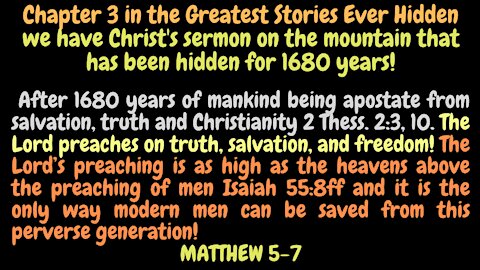 Matt. 5-7 Only the preaching of Christ has objective truth and salvation.
