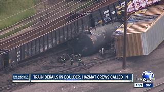 Train derails near Arapahoe Avenue in Boulder, spilling plastic beads; evacuations being lifted
