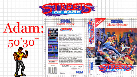 Streets of Rage 1 [SMS] Adam - Normal - 1CC [50'30"] WR🥇 | SEGA Master System Marceau