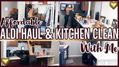 *NEW* ALDI GROCERY HAUL & PUT AWAY+ KITCHEN CLEAN WITH ME 2021 💫 SPEED CLEAN MOTIVATION | ez tingz