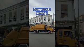 Dump truck surfing #jeepney #philippines