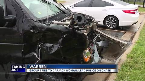 Group tries to carjack woman in Warren, lead police on chase