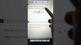 Find the slope when function is given #satmath #youtubeshorts #mathtrick