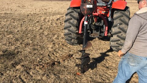 Drilling Fence Post Holes!