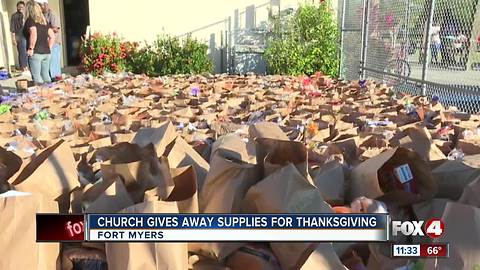 Church Gives Away Supples for Thanksgiving