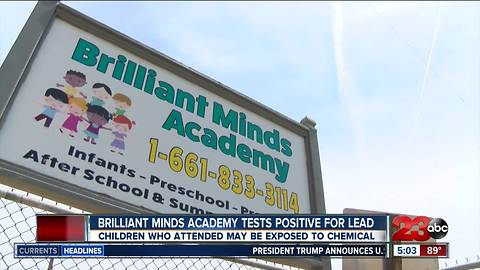 Public Health warning of lead exposure at local preschool