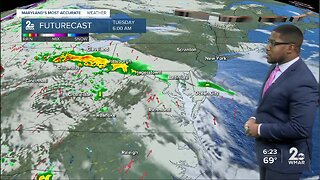 Showers and Storms Tuesday