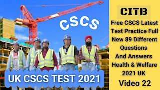 Free CSCS Test Practice Full New 89 Different Questions & Answers 2021 UK From Health And Welfare