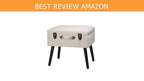 Glitzhome Footstool Luxurious Upholstered Organizer Review