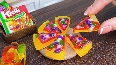 Unusual Miniature Trolli GUMMY PIZZA Tutorial | Amazing Tiny Candy by Miniature Cooking