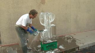 RAW VIDEO: Sculpting our ice cactus