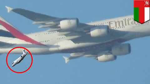 Surviving a plane crash: Small jet plunges as it flies under Emirates superjumbo - TomoNews