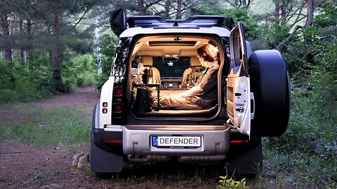 STEALTH CAR CAMPING In The SECRET FOREST [ LAND ROVER NEW DEFENDER 110 ]