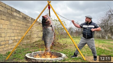 A Huge Fish Baked Whole In A Tandoor! A Giant Recipe With Exquisi