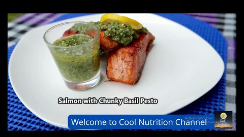 Keto Salmon with Chunky Basil Pesto Recipe