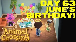 Animal Crossing: New Horizons Day 63 - June's Birthday! - Nintendo Switch Gameplay 😎Benjamillion