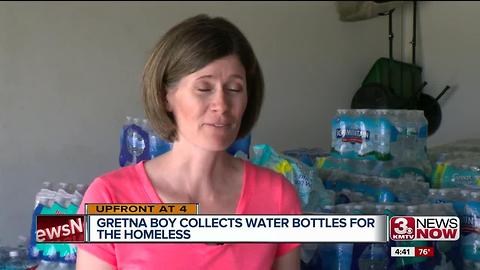 Community helps 11-year-old Gretna boy collect, deliver 7,500 bottles of water for homeless