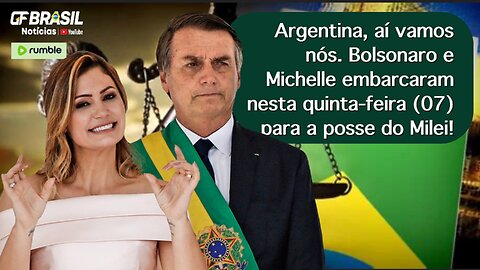 Argentina, aí vamos nós. Jair e Michelle embarcaram nesta quinta-feira (07) para a posse do Milei!