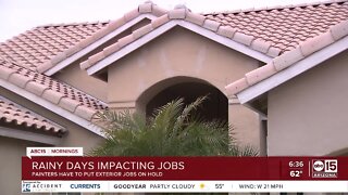 Rainy days impacting exterior jobs for many companies