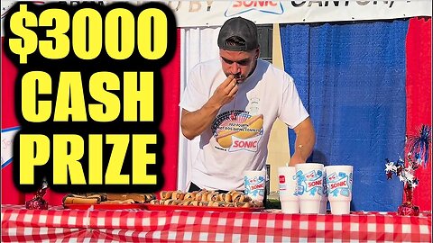 $3000 HOT DOG EATING CONTEST IN THE USA! Sonic Drive-In Hotdog Eating Contest