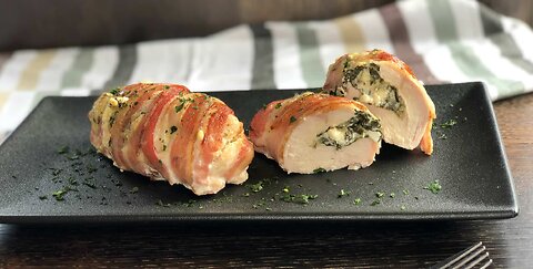 Tip #21 - #Blackstone - Bacon Wrapped Stuffed Chicken Breasts