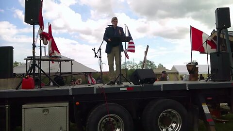 V4F's unit Padre Harold Ristau speaking in Welland Ontario 14 May 2022