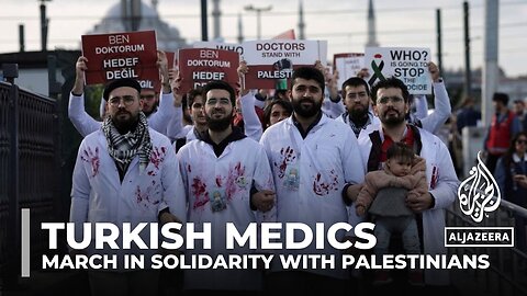Fleeing conflict: Turkish medics march in solidarity with Palestinians
